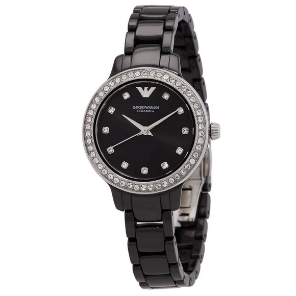 Emporio Armani Cleo Quartz Crystal Black Dial Ladies Watch AR70008 main image 6
